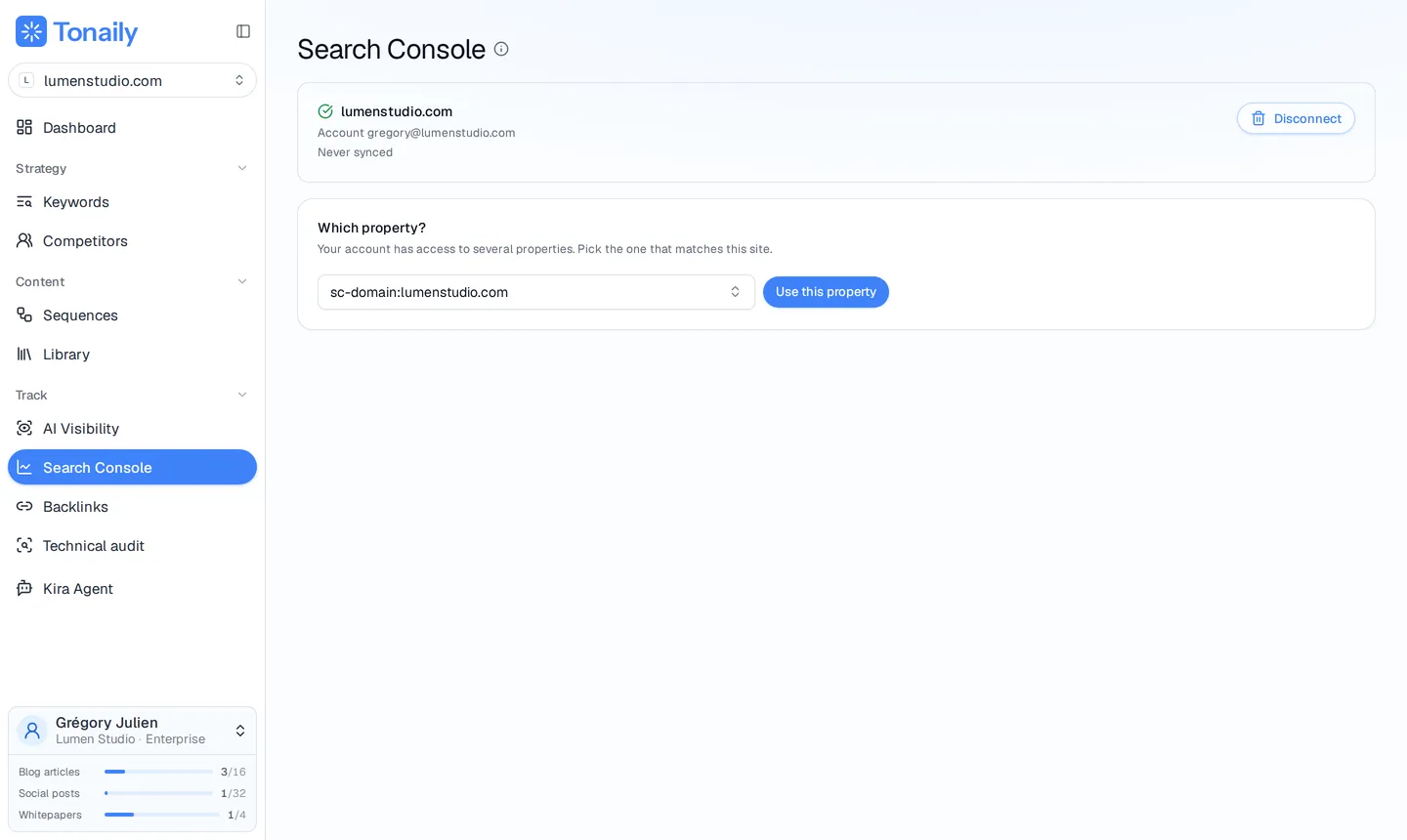 Dans l’éditeur d’un article publié : les clics et la position moyenne avant et après publication, tirés de la Search Console.